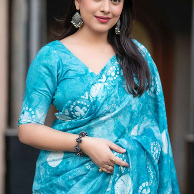 Vaidehi Hand Batik Chanderi Cotton Saree