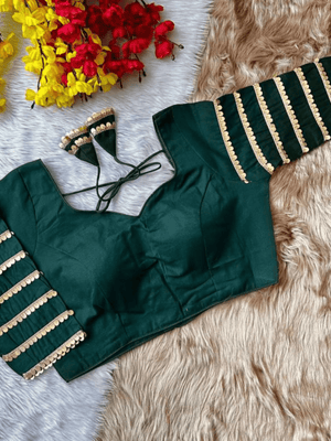 Vanya Emerald Sequins Cotton Silk Blouse